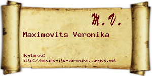 Maximovits Veronika névjegykártya